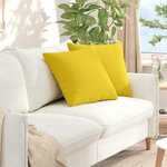 vidaXL Coussins de canapé 2 Pièces Jaune clair 50 x 50 cm tissu