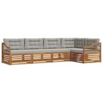 vidaXL Ensemble de canapés d'extérieur 5 pc Gris Naturel et Clair