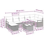 vidaXL Ensemble de canapé de jardin 8 Pièces Gris 287 x 122 x 85 cm