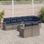 vidaXL Ensemble de Canapés 9 Pièces Gris polyrotin