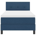 vidaXL Lit à ressorts avec matelas avec LED Bleu 90 x 200 cm tissu