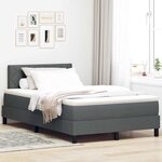 vidaXL Lit à ressorts avec matelas & LED gris foncé 120x200 cm tissu
