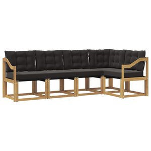 vidaXL Ensemble de canapés d'extérieur 5 pc Blanc et noir