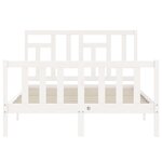 vidaXL Cadre de lit sans matelas blanc 140x190 cm bois de pin massif