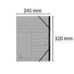 Trieur Agrafé Avec Élastiques Intérieur Noir 7 Compartiments - A4 - Gris - X 10 - Exacompta