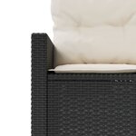 vidaXL Salon de jardin 3 Pièces demi-rond noir résine tressée