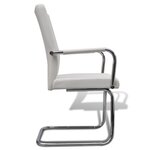vidaXL Chaises à manger cantilever lot de 4 blanc similicuir