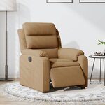 vidaXL Fauteuil inclinable électrique Marron Velours