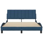 vidaXL Cadre de lit sans matelas Hanko bleu 140x190 cm tissu