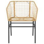 vidaXL Ensemble à manger de jardin 3Pièces marron résine tressée verre