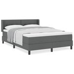 vidaXL Lit boxspring avec matelas avec matelas Gris foncé 160 x 200 cm