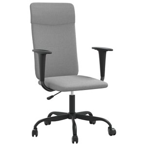 vidaXL Chaise de bureau réglable en hauteur gris clair tissu
