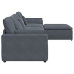 vidaXL Canapé modulaire avec repose-pieds et coussins gris foncé