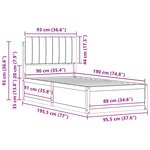 vidaXL Cadre de lit avec tête de lit rembourrée Taupe 90 x 190 cm