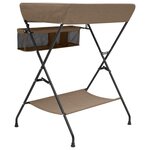 vidaXL Table à langer Taupe Fer