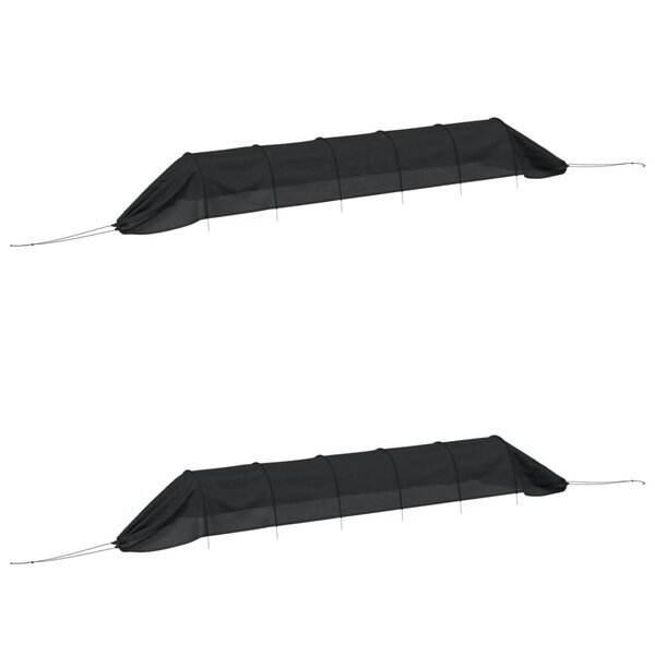vidaXL Tunnels en filet 2 Pièces noir acier et polyéthylène