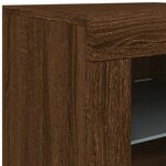 vidaXL Buffet avec lumières LED chêne marron 202x37x67 cm