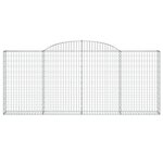 vidaXL Paniers à gabions arqués 4 Pièces 300x30x120/140 cm fer galvanisé