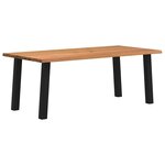 vidaXL Table à manger bord naturel bois massif chêne rectangulaire