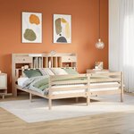vidaXL Lit bibliothèque sans matelas 180x200 cm bois massif de pin