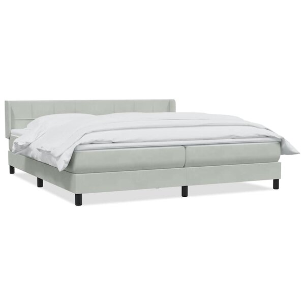 vidaXL Sommier à lattes de lit et matelas gris clair 180x220cm velours