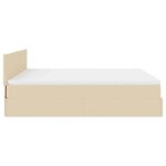 VidaXL Cadre de lit ottoman avec matelas crème 200x200cm tissu