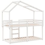vidaXL Lit superposé sans matelas blanc 90x200 cm bois de pin massif