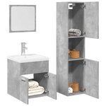 vidaXL Ensemble de meubles de salle de bain 4 Pièces gris béton