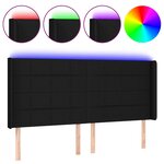 vidaXL Tête de lit à LED Noir 183x16x118/128 cm Tissu