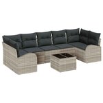 vidaXL Ensemble de canapé de jardin 8 Pièces Gris clair 55 x 55 x 37 cm