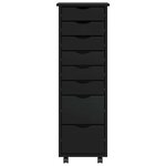 vidaXL Armoire roulante avec tiroirs MOSS noir bois de pin solide