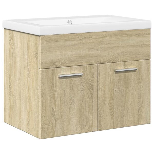 vidaXL Armoire lavabo de salle de bain et bassin intégré chêne sonoma