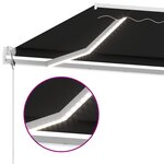 vidaXL Auvent automatique capteur de vent et LED 600x300 cm Anthracite