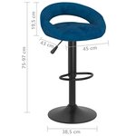 vidaXL Tabourets de bar lot de 2 bleu velours