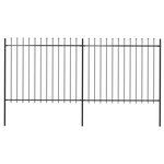 vidaXL Clôture de jardin avec dessus en lance Acier 3 4 x 1 5 m Noir