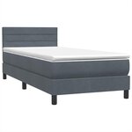 vidaXL Sommier à lattes de lit et matelas gris foncé 90x210 cm velours