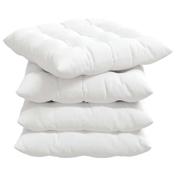 vidaXL Coussins de siège 4 Pièces Blanc 40 x 40 x 6 cm tissu