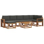 vidaXL Ensemble de canapés d'extérieur 8 Pièces Naturel et Anthracite