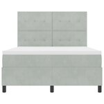 Lit Box Spring vidaXL avec matelas Gris clair 140x200 cm Velours