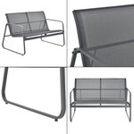 Salon de jardin de 4 meubles acier PVC noir gris foncé 03_0008241