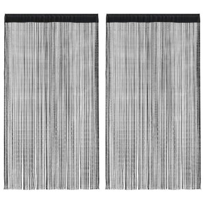 vidaXL Rideau en fils 2 Pièces 140 x 250 cm Noir