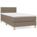vidaXL Sommier à lattes de lit avec matelas Taupe 100x200 cm Tissu