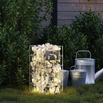 vidaXL Colonne gabion Argent 25 x 25 x 50 cm Acier inoxydable