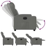 vidaXL Fauteuil inclinable électrique Gris foncé Tissu
