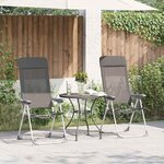 vidaXL Chaises de camping pliables lot de 4 Gris Aluminium
