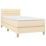 vidaXL Sommier à lattes de lit avec matelas Crème 80x200 cm Tissu