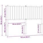 vidaXL Tête de lit de remplacement métal blanc 120 cm