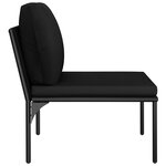 vidaXL Salon de jardin 3 Pièces avec coussins Noir PVC