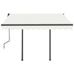 vidaXL Auvent rétractable automatique et poteaux 3 5x2 5 m Crème