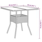 vidaXL Ensemble à manger de jardin et coussins 5 Pièces blanc rotin verre